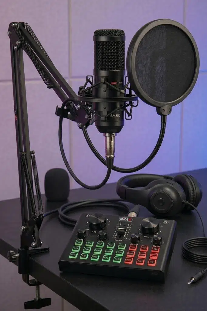 Lastvoice BM800 Live Head Set Efektli Ses Kartı Mikrofon Kulaklık Stand Kayıt Canlı Yayın Seti (PC ve Telefon)