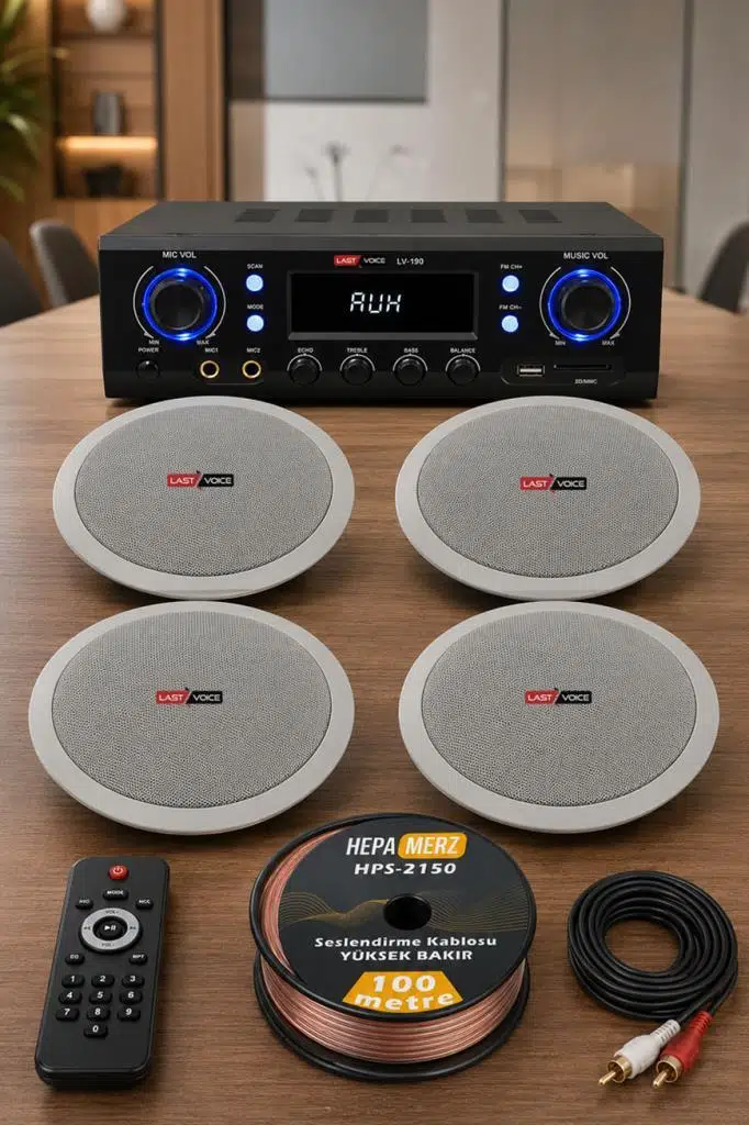 Lastvoice Stately Pack-4 Tavan Hoparlörü ve Anfi Ses Sistemi Seti