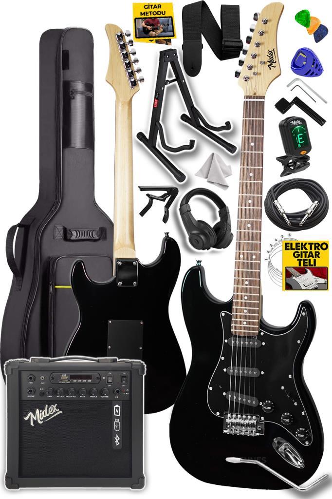 Midex RPH-30BK-25AMP Gül Klavye SSS 25W Amfili Elektro Gitar Seti